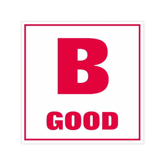 Docent Grading Stamp: B, GOED Zelfinktende Stempel (Design)