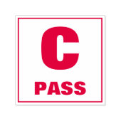 Docent Grading Stamp: C, PASS Zelfinktende Stempel (Design)