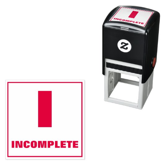 Docent Grading Stamp: I, ONVOLLEDIG Zelfinktende Stempel (In situ)