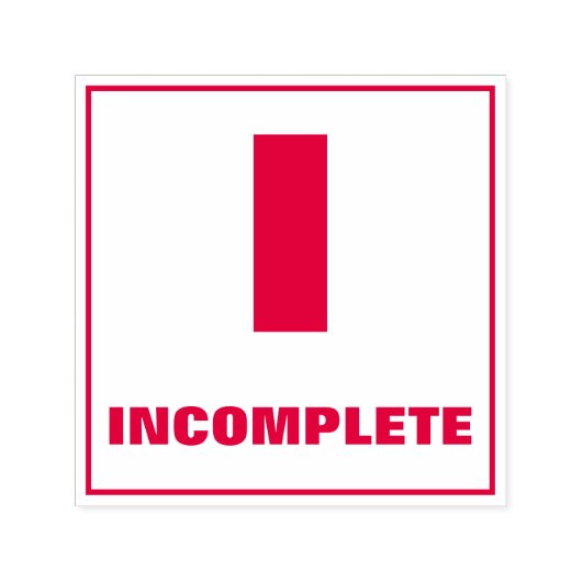 Docent Grading Stamp: I, ONVOLLEDIG Zelfinktende Stempel (Design)