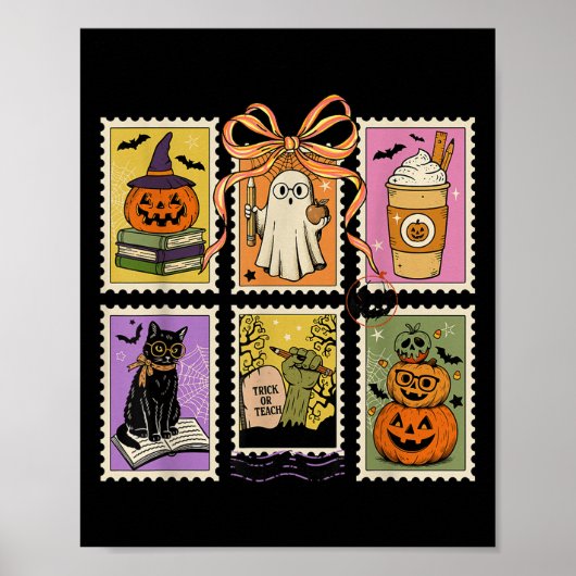 Docent Halloween Shirt Soky Ghost Reading Hallowe Poster (Voorkant)