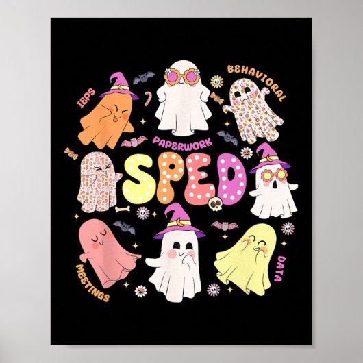 Docent Halloween Spooky Speciaal Onderwijs Team Poster (Voorkant)