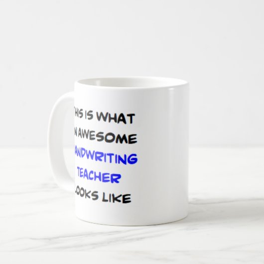 docent handschrift, geweldige koffiemok (Voorkant links)