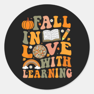 Docent Herfst Shirt Retro Herfst Thanksgiving Pump Ronde Sticker