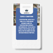 Docent-ID-Kaart | Blue Collage School ID Kaart Badge (Achterkant)