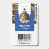 Docent-ID-Kaart | Blue Collage School ID Kaart Badge (Voorzijde)
