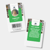 Docent-ID-Kaart | Green Collage School ID Kaart Badge (Voor- en achterkant)