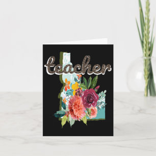 Docent Idaho Waterverf Flower Schattige Educator Kaart