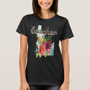 Docent Idaho Waterverf Flower Schattige Educator T-shirt