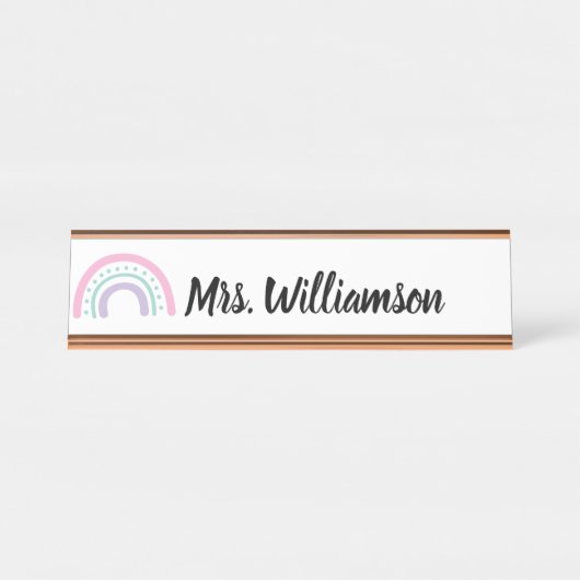 Docent-instructeur Professionele regenboog Bureau Naambordje (Voorkant)