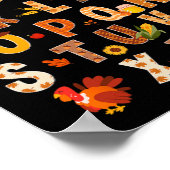 Docent Kinder Alfabet Turkije Pompoen Herfst Bedan Poster (Hoek)