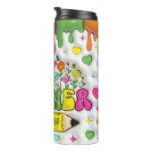 Docent: Kleurrijk, Bloemrijk, Inspirerend Ontwerp Thermosbeker (Geroteerd rechts)