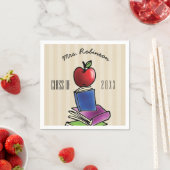 Docent met Apple Book Stack Servet (Insitu)