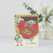 docent met schoolhuisValentijn Feestdagenkaart (Staand voorkant)