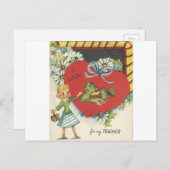  docent met schoolhuisValentijn Feestdagenkaart (Voorkant / Achterkant)