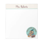 Docent Mode Apple Stacked Boeken Gift Persoonlijk Notitieblok (Voorkant)