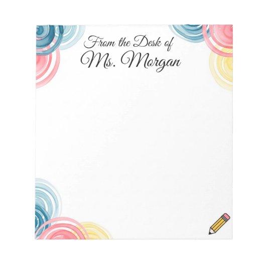 Docent Modern Waterverf Design Notitieblok (Voorkant)