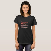 Docent Motivator Believer Innovator Educator Moti T-shirt (Voorkant volledig)