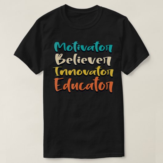 Docent Motivator Believer Innovator Scho T-shirt (Design voorkant)