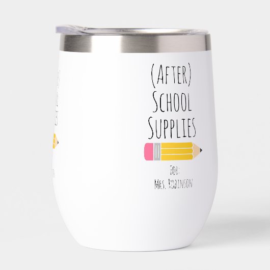 Docent na schooltijd levert potlood (Rechts)