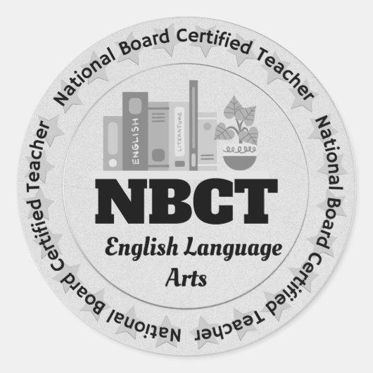 Docent NBCT English Language Arts gecertificeerd Ronde Sticker (Voorkant)