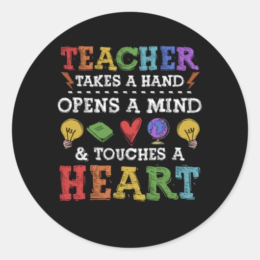 Docent neemt een hand waardering Inspirerend QU Ronde Sticker (Voorkant)