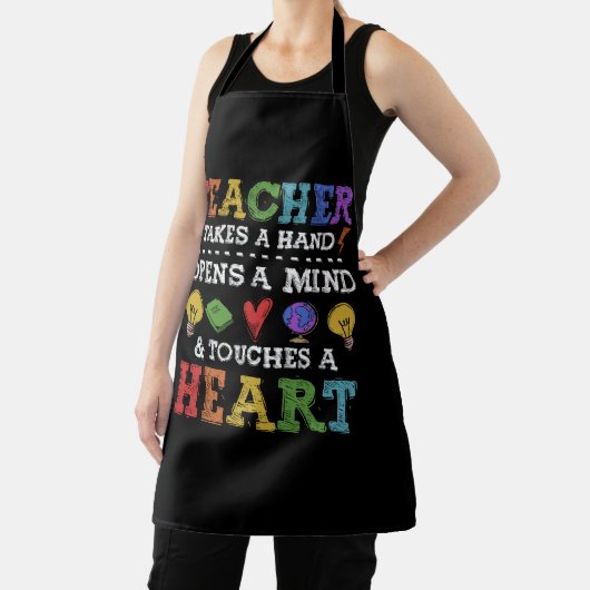 Docent neemt een hand waardering Inspirerend QU Schort (Insitu)