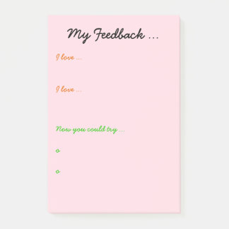 Docent of student feedback post-it® notes