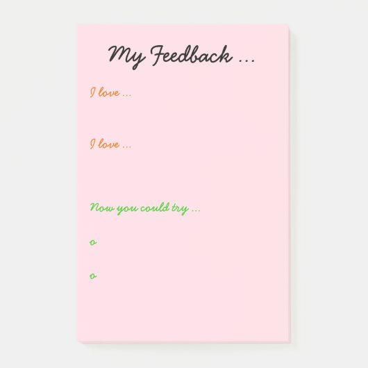 Docent of student feedback post-it® notes (Voorkant)