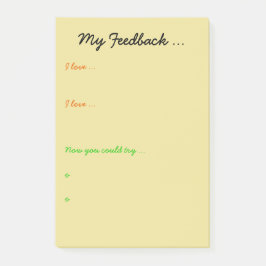 Docent of student feedback post-it® notes
