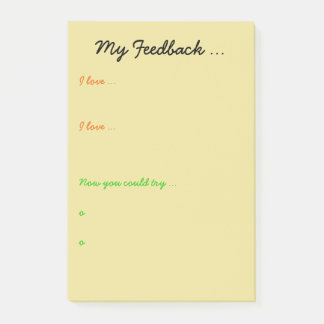 Docent of student feedback post-it® notes