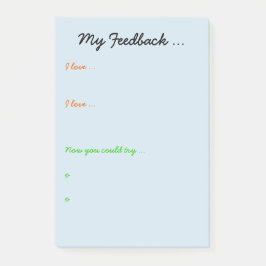 Docent of student feedback post-it® notes