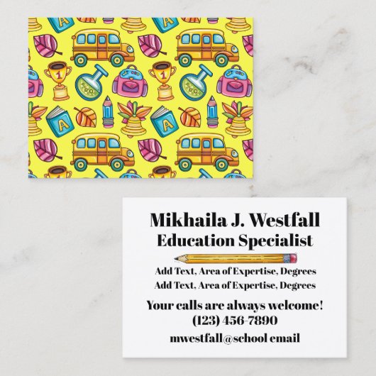 Docent / Onderwijs Visitekaartje (Voorkant / Achterkant)