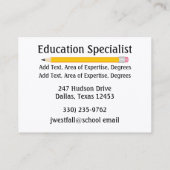 Docent / Onderwijs Visitekaartje door SRF (Achterkant)