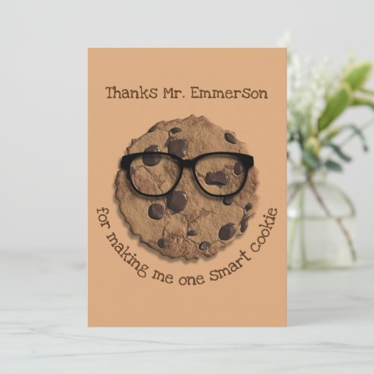 Docent One Smart Cookie Hartelijk dank Bedankkaart (Staand voorkant)
