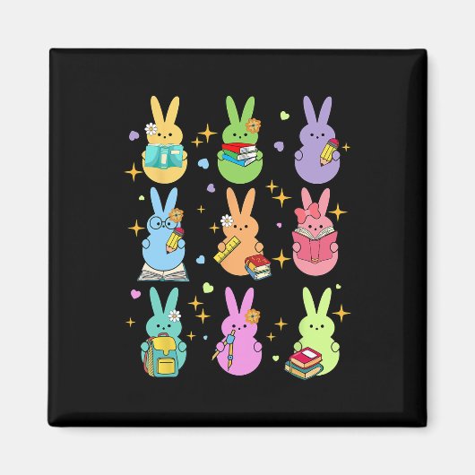 Docent Paashaas Happy Easter Egg Groovy Stude Magneet (Voorkant)