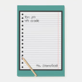 Docent Papier leslokaal losse lederen papier Post-it® Notes (Voorkant)