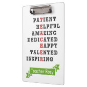 Docent Persoonlijk briefpapier - Kenmerken Klembord (Links)