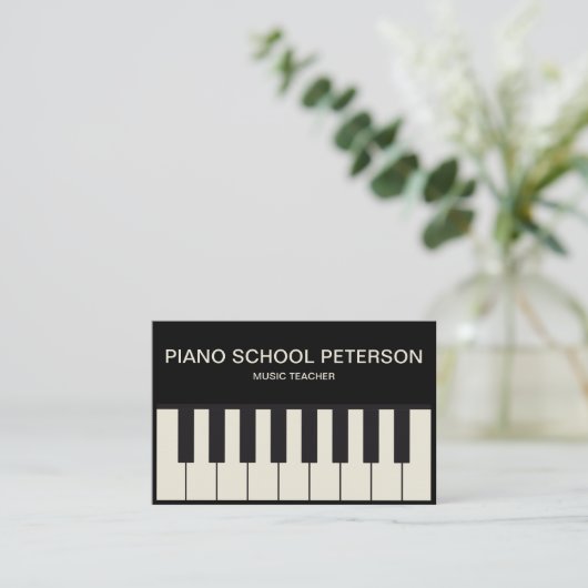 docent Piano-school Visitekaartje (Staand voorkant)