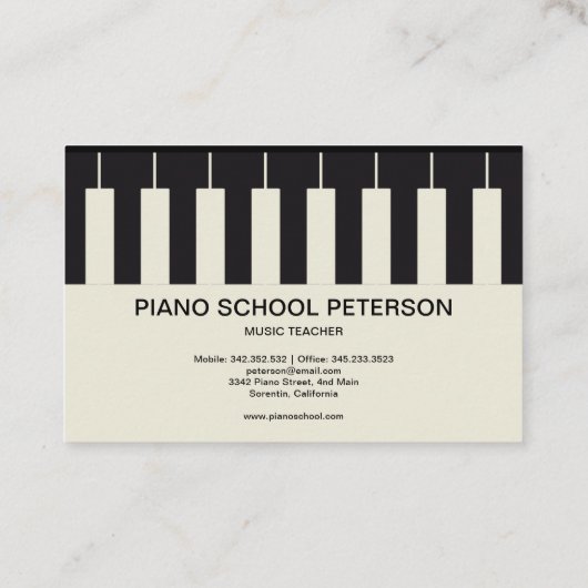  docent Piano-school Visitekaartje (Achterkant)
