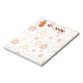 Docent Principal gift Herfst Bloemen & pompoen Notitieblok (Linkerzijde)