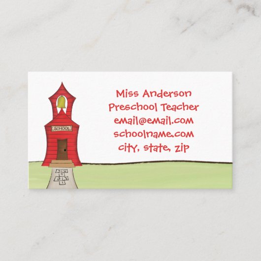 Docent Professionele Schattigee Custom Visitekaartje (Voorkant)