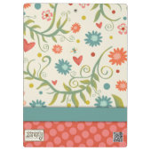 Docent Quote Naam  Bloemen Gepersonaliseerd Klembord (Achterkant)