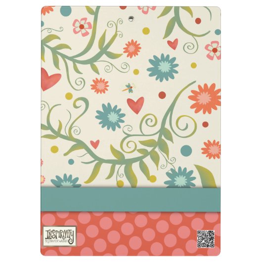 Docent Quote Naam  Bloemen Gepersonaliseerd Klembord (Achterkant)