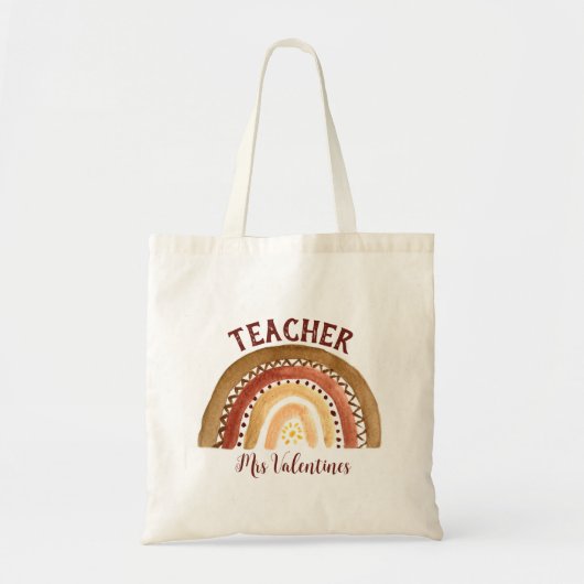Docent Rainbow Waterverf terug naar school Tote Bag (Voorkant)