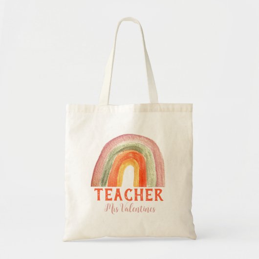 Docent Rainbow Waterverf terug naar school Tote Bag (Voorkant)