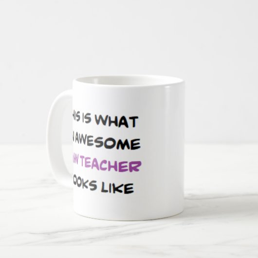 docent rechten, geweldige koffiemok (Voorkant links)