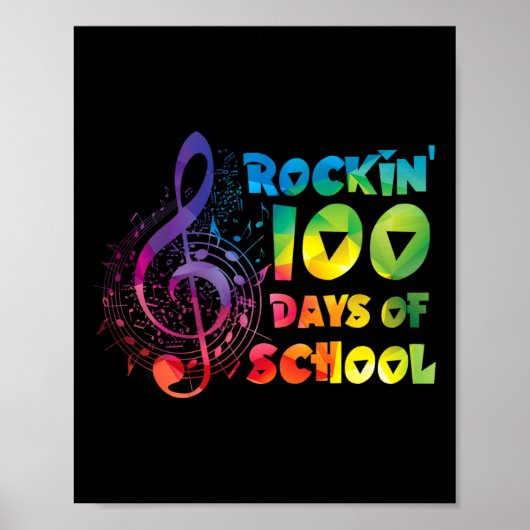 Docent -rockin 100 Days of School Music Key Poster (Voorkant)