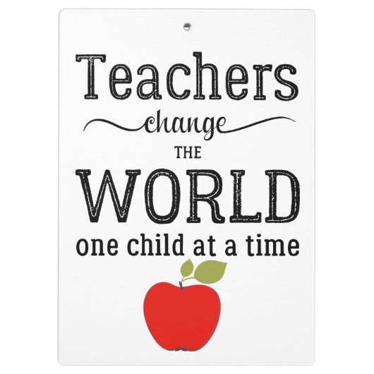 Docent rode appel inspirerend quote klembord (Achterkant)