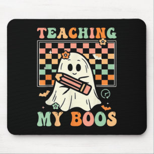 Docent Schattige Ghost Groovy Teacher Halloween Te Muismat